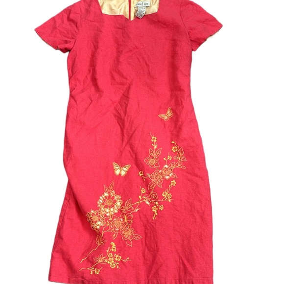Women’s coral dress with cut out butterfly detail size 8 - Picture 1 of 2